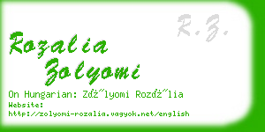 rozalia zolyomi business card